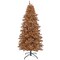 9' Christmas Rose Gold Slim Hinged Tree with Warm White LED Rice Lights